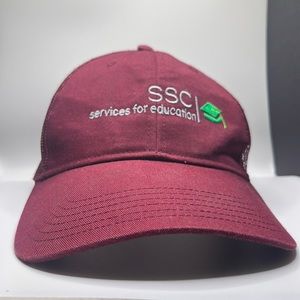 TAMU’s SSC maroon cap with mesh backing and snap sizer